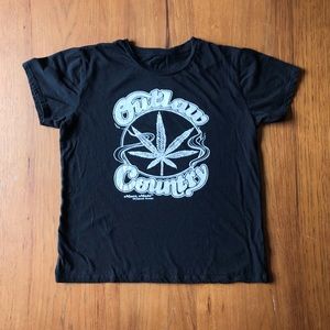 Cannabis tee - pot leaf, outlaw country